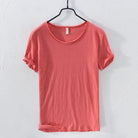 Cotton T-shirt For Men O-Neck Solid Color Casual - HABASH FASHION