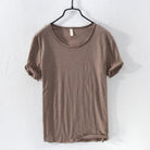 Cotton T-shirt For Men O-Neck Solid Color Casual - HABASH FASHION