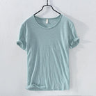 Cotton T-shirt For Men O-Neck Solid Color Casual - HABASH FASHION