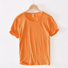 Cotton T-shirt For Men O-Neck Solid Color Casual - HABASH FASHION