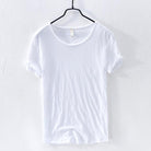 Cotton T-shirt For Men O-Neck Solid Color Casual - HABASH FASHION