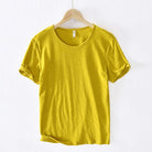 Cotton T-shirt For Men O-Neck Solid Color Casual - HABASH FASHION