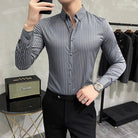 High-Grade Stripes Long Sleeve Shirts/Male Slim Fit - HABASH FASHION