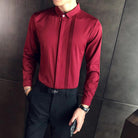 Men Tuxedo Shirt Long Sleeve - HABASH FASHION