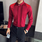 Men Tuxedo Shirt Long Sleeve - HABASH FASHION