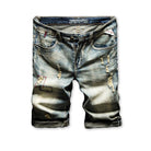 Men Shorts Summer Retro Style Ripped Design Slim - HABASH FASHION