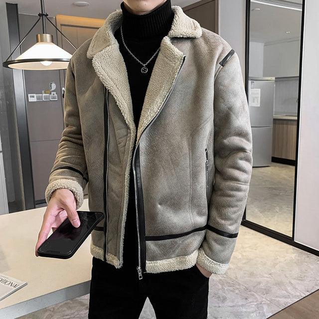 Light Mature Winter Men Jacket Coat Suede - HABASH FASHION