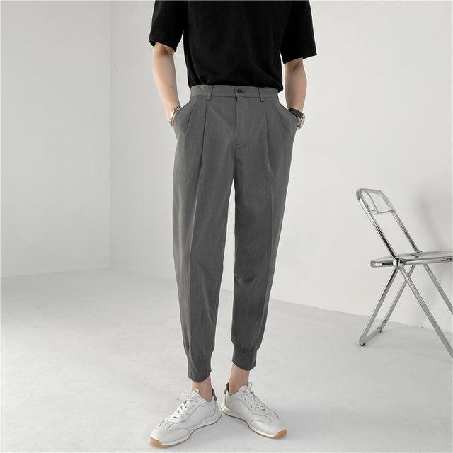 Men Pants Waist Length Casual Suit Pant - HABASH FASHION