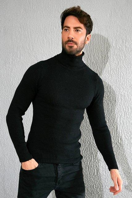 Men Full Turtleneck Slim Fit Sweater Multi - HABASH FASHION