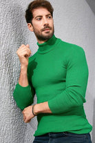 Men Full Turtleneck Slim Fit Sweater Multi - HABASH FASHION