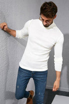 Men Full Turtleneck Slim Fit Sweater Multi - HABASH FASHION