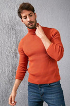 Men Full Turtleneck Slim Fit Sweater Multi - HABASH FASHION