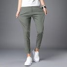 Casual Pants Men Cotton Slim Fit Chinos Ankle-Length Pants - HABASH FASHION