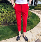 Men Elegant Slim Fit Tight-ankle Suit Trousers Pants - HABASH FASHION