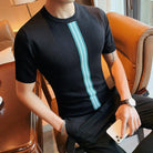 Men Spring Summer Casual Short Sleeve Sweater/Male Slim Fit O-Neck - HABASH FASHION