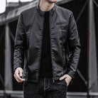 Men Leather Jacket Men Slim Fit Short Coat Men  Leather jacket Streetwear Casual - HABASH FASHION