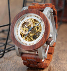 Classic Style Luxury Analog Wristwatch Wooden With Steel in Gift Wooden Box - HABASH FASHION