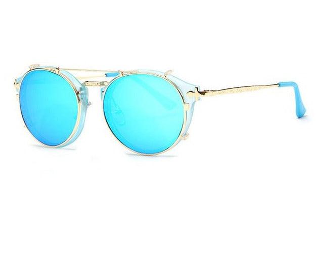 Sunglasses Men Round Sun Glasses Women Baroque Carved Legs All-matching Size Steampunk Clip On - habash-fashion.myshopify.com