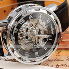 Luxury men mechanical Wristwatch business leather strap - HABASH FASHION