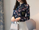 Long sleeve print shirt Fashion women blouse chiffon - HABASH FASHION