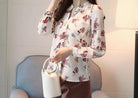 Long sleeve print shirt Fashion women blouse chiffon - HABASH FASHION