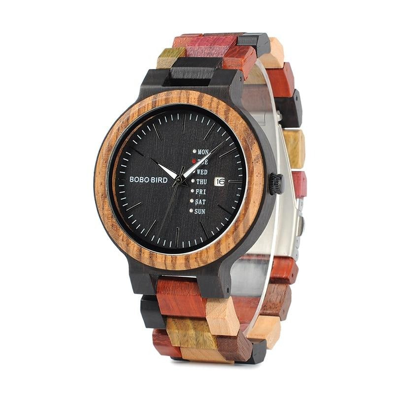 BOBO BIRD Men Watch Luxury Brand Wood Timepieces Week Date Display Quartz Watches Great Gifts relogio masculino Drop Shipping - habash-fashion.myshopify.com