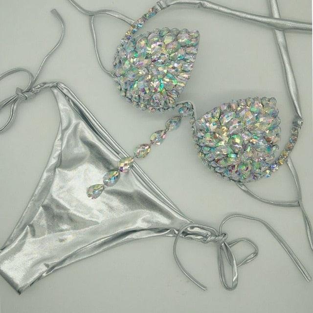 2018 venus vacation newest sexy bikini set diamond crystal women swimwear biquini push up rhinestone bathing suit beachwear - habash-fashion.myshopify.com