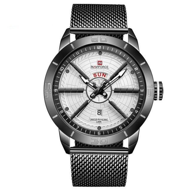 NAVIFORCE Mens Watches Top Brand Luxury Sport Watch Mesh Steel Date Week Waterproof Quartz Watch for Men Clock Relogio Masculino - habash-fashion.myshopify.com