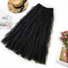 One Size Summer Tulle Skirt Women Boho Long Skirt High Waist Ruffles - HABASH FASHION