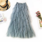 One Size Summer Tulle Skirt Women Boho Long Skirt High Waist Ruffles - HABASH FASHION