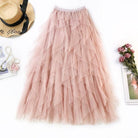 One Size Summer Tulle Skirt Women Boho Long Skirt High Waist Ruffles - HABASH FASHION