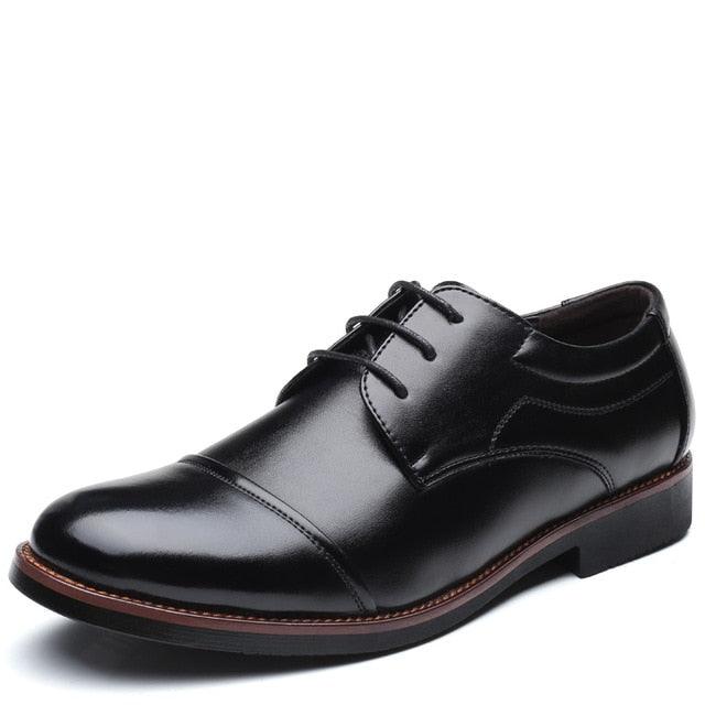 men's oxford flats dress shoes formal business work soft patent leather pointed toe - habash-fashion.myshopify.com