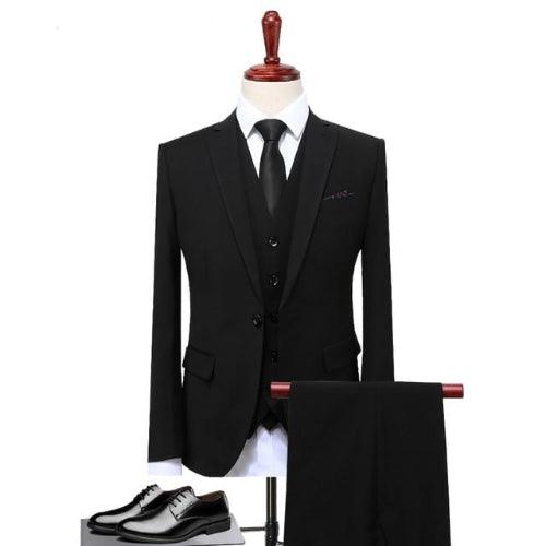 Mens Suits Wedding Groom Plus Size 4XL 3 Pieces(Jacket+Vest+Pant) Slim Fit Casual Tuxedo Suit Male - habash-fashion.myshopify.com