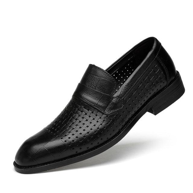 Men Shoes Spring Summer Formal Genuine Leather Business Casual Shoes Men Dress Office Luxury Shoes Male Breathable Oxfords - habash-fashion.myshopify.com